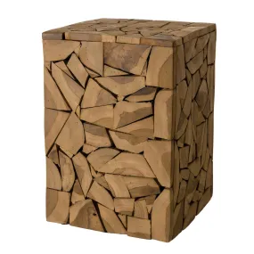 Table d'appoint carrée mozaïc 30x30cm bois Teck Dalian | 3 Suisses