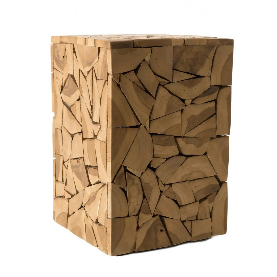 Table d'appoint carrée mozaïc 30x30cm bois Teck Dalian | 3 Suisses