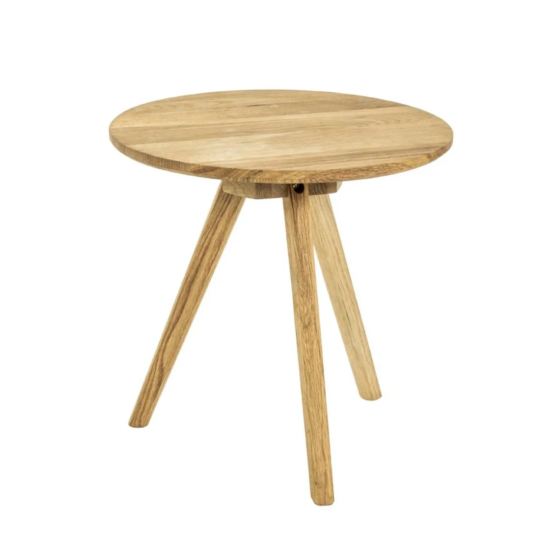 Table d'appoint ronde avec structure et plateau en Bois massif chêne | 3 Suisses