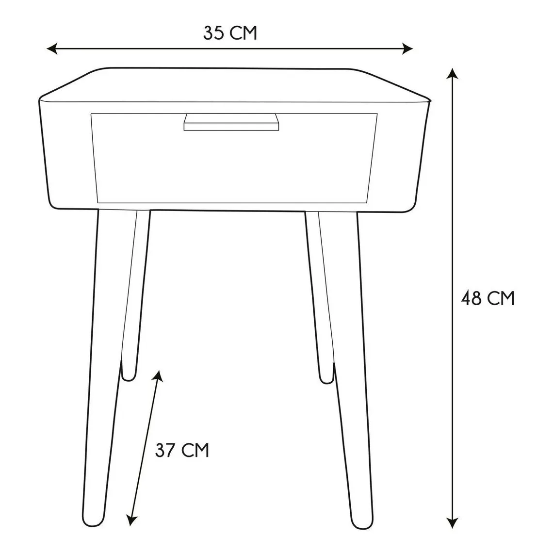 Table de Chevet 1 Tiroir En Bois Taupe | 3 Suisses