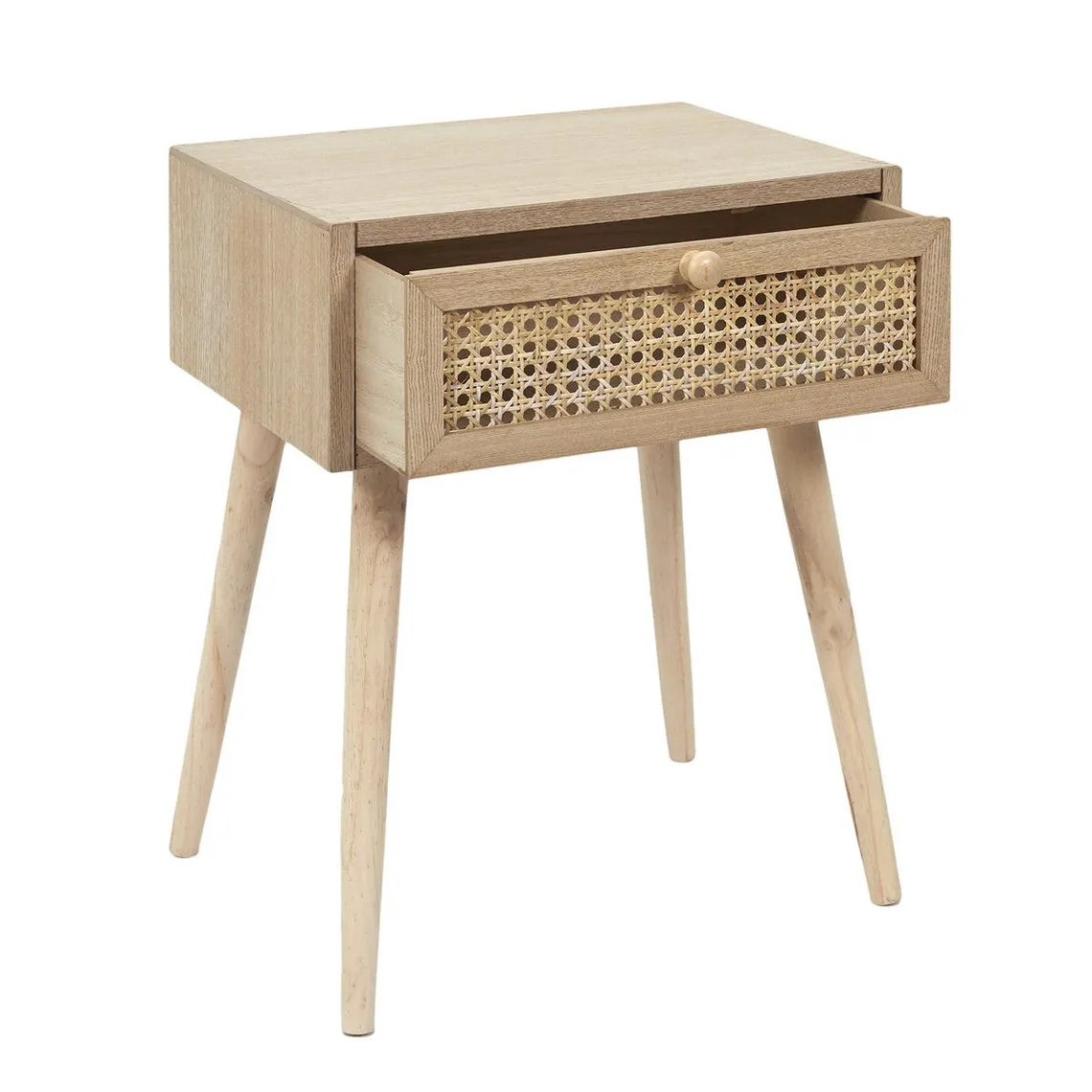 Table de Chevet CANNAGE 1 Tiroir Bois | 3 Suisses