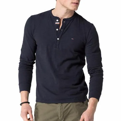 Tee Shirt Tommy Hilfiger homme à manches longues en coton noir