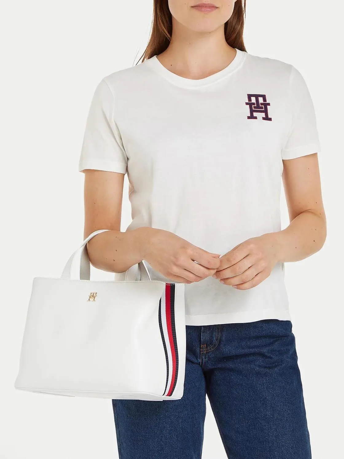 Tommy Hilfiger Th Essential Sc Sac À Main, Avec Bandoulière Écru Matelassé - Achetez À Prix O