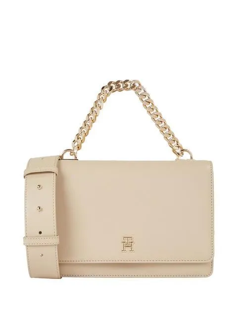 Tommy Hilfiger Th Refined Med Sac Moyen Avec Anse Chaîne Argile Blanche - Achetez À Prix Outlet!