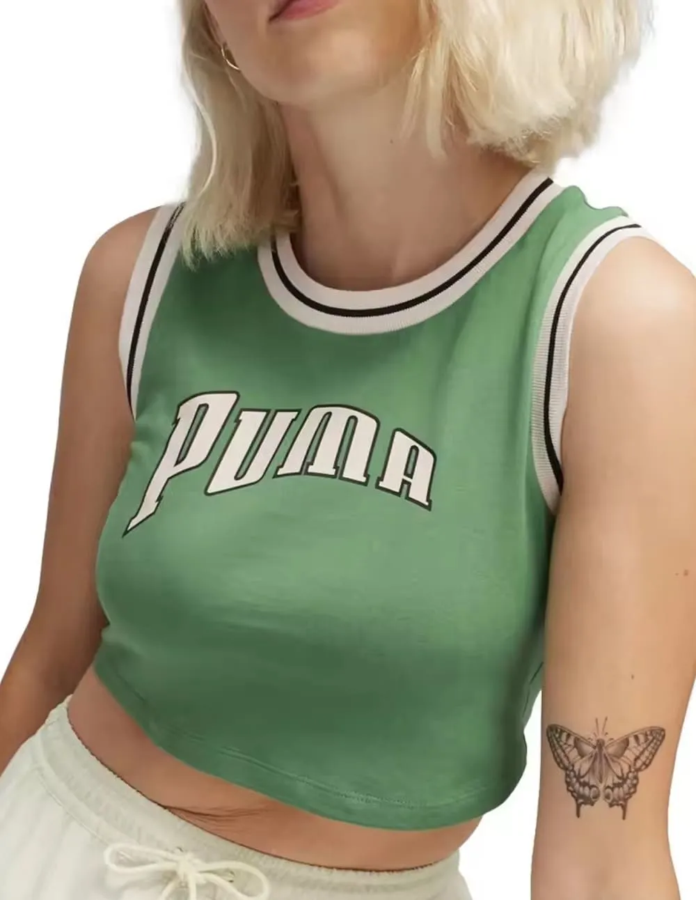 Top Puma Team Graphic Verde Mujer