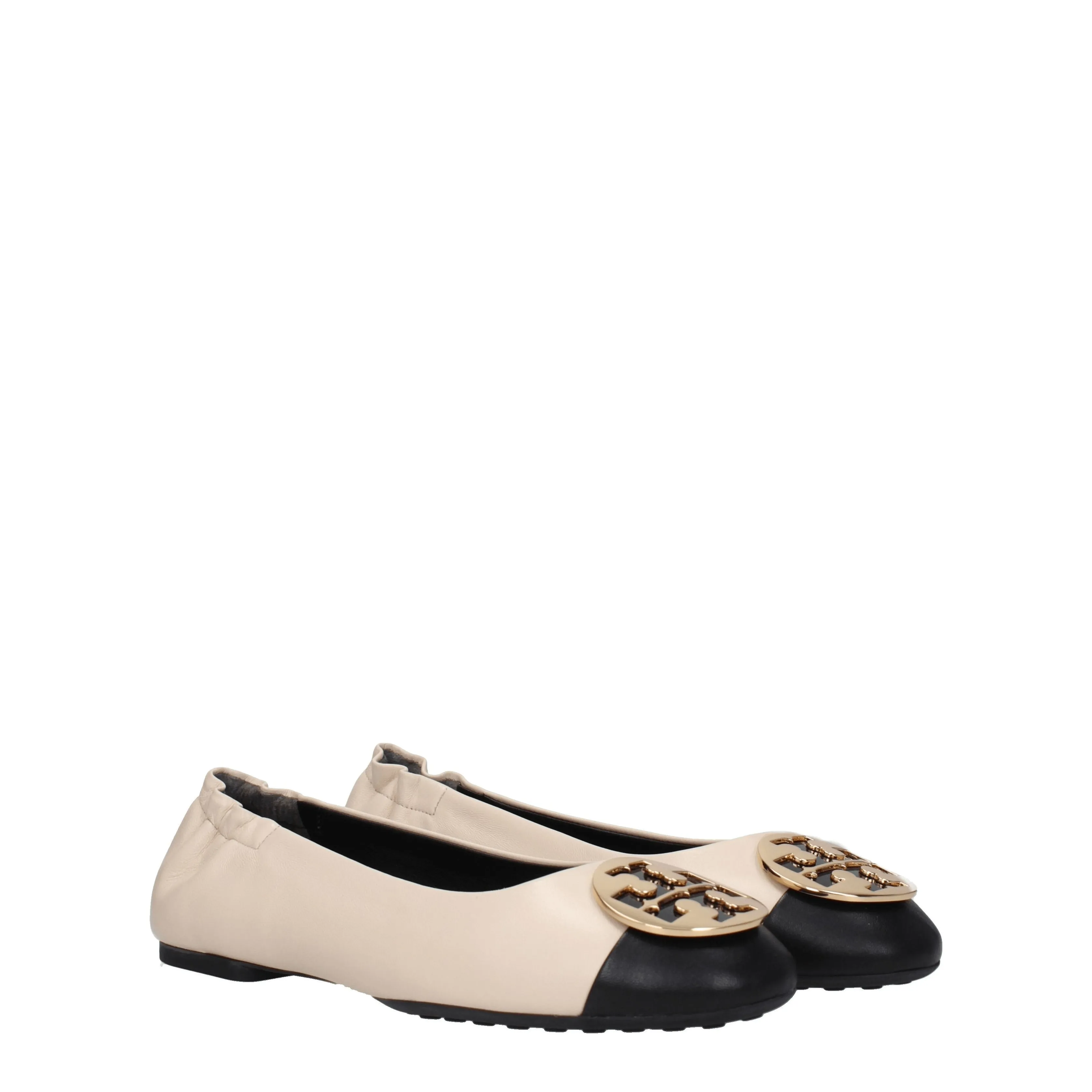 Tory Burch Ballerine Femmes en cuir beige / noir