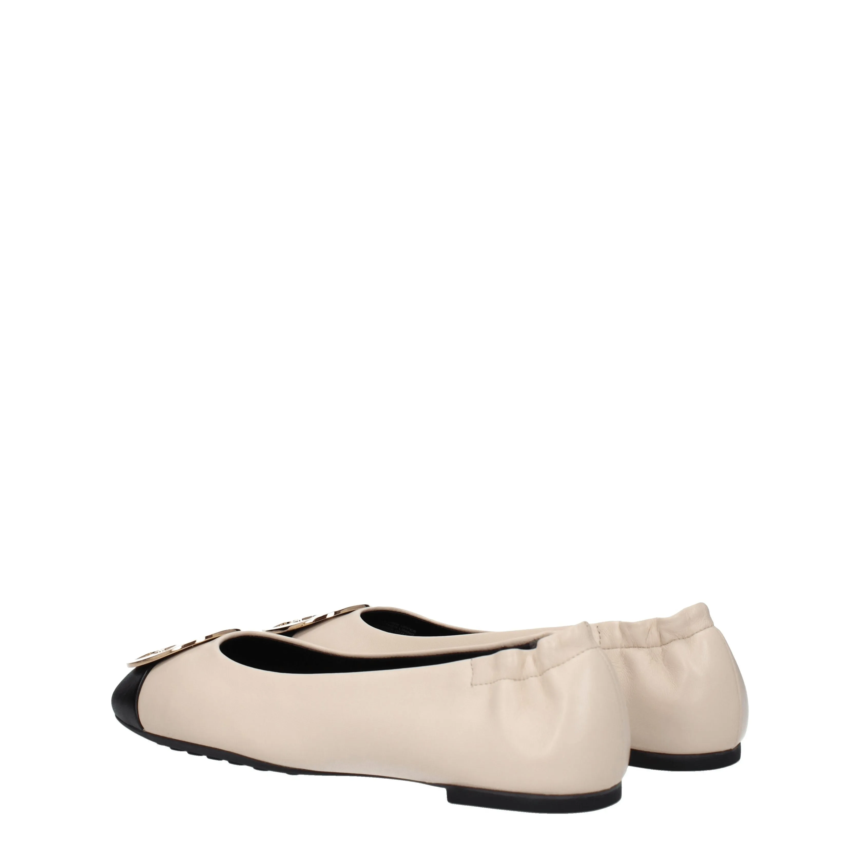 Tory Burch Ballerine Femmes en cuir beige / noir