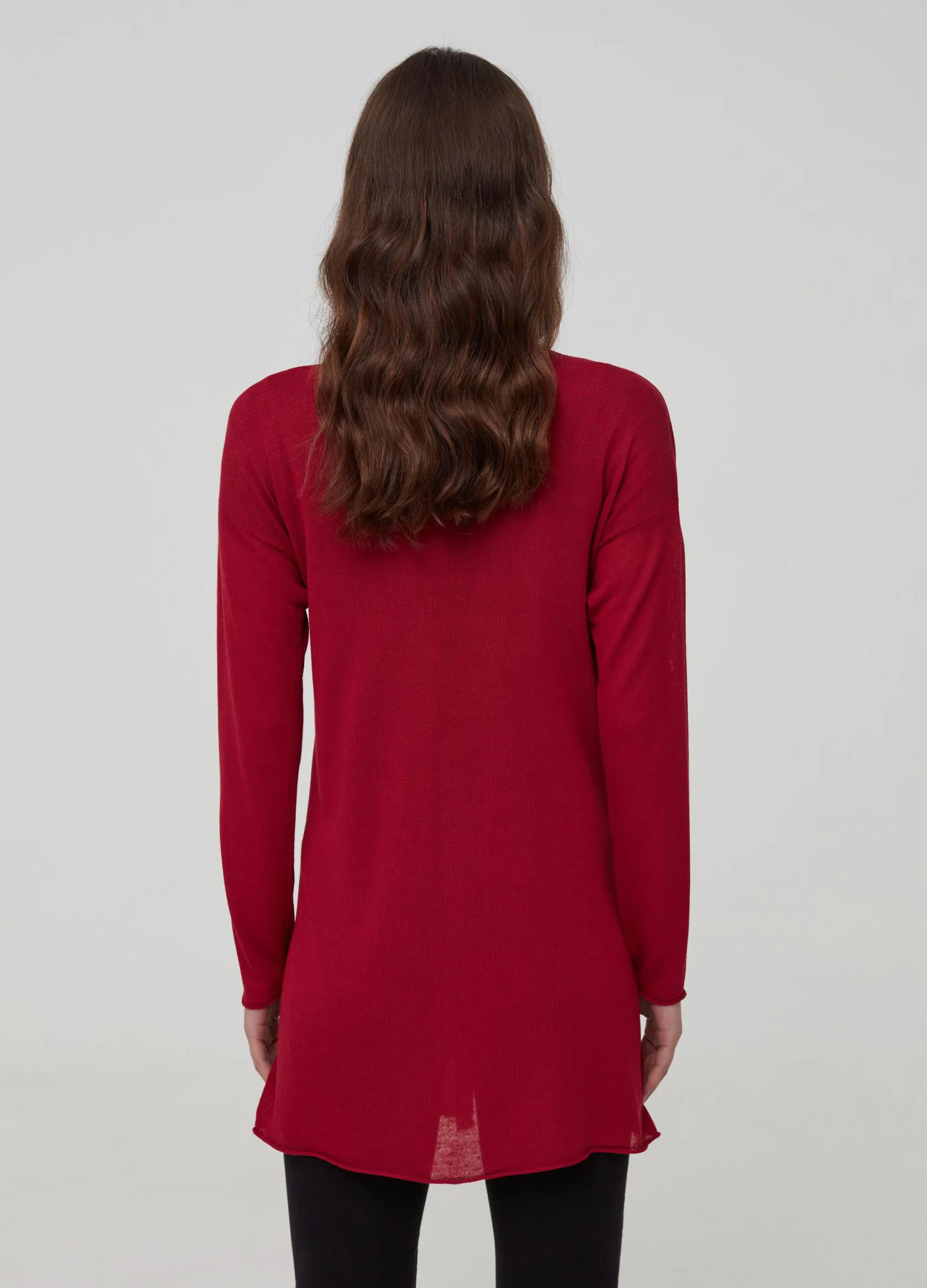 Tricots Femme | Viscose and linen cardigan with pockets Rouge foncé | OVS