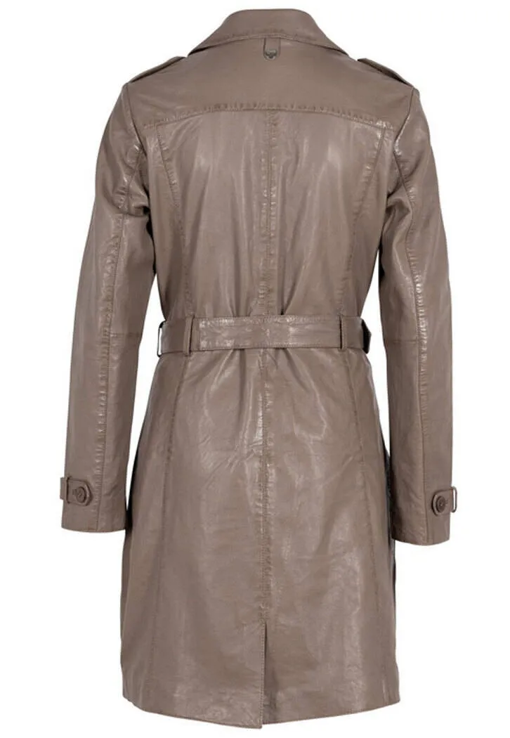 Trois quart cuir femme taupe