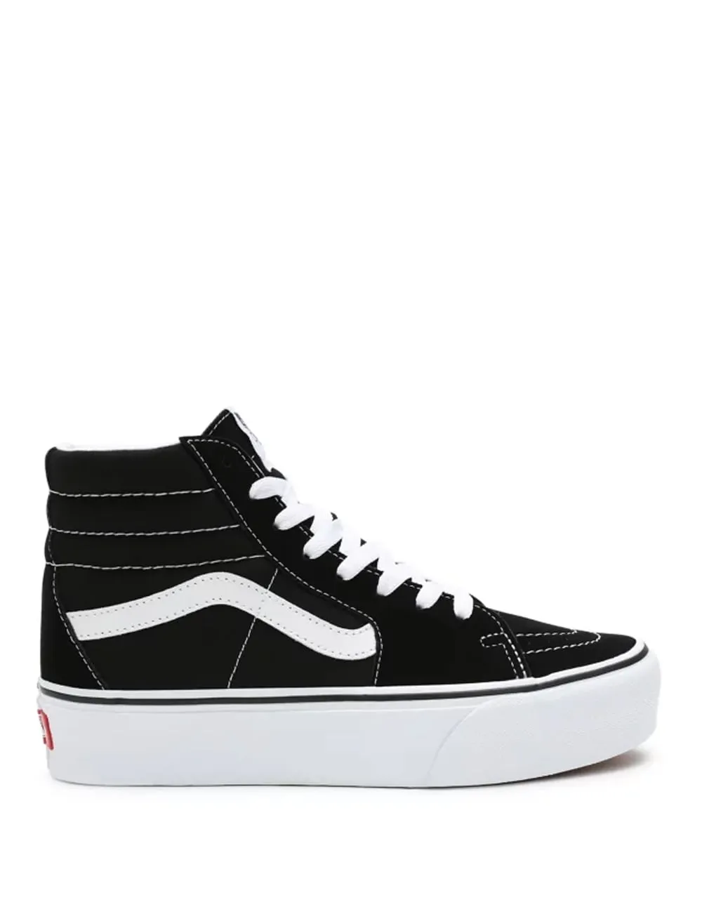 Vans SK8-HI 2.0 de Ante con Plataforma Negras y Blancas Mujer