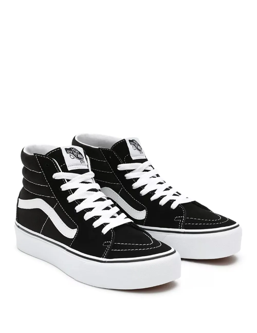 Vans SK8-HI 2.0 de Ante con Plataforma Negras y Blancas Mujer