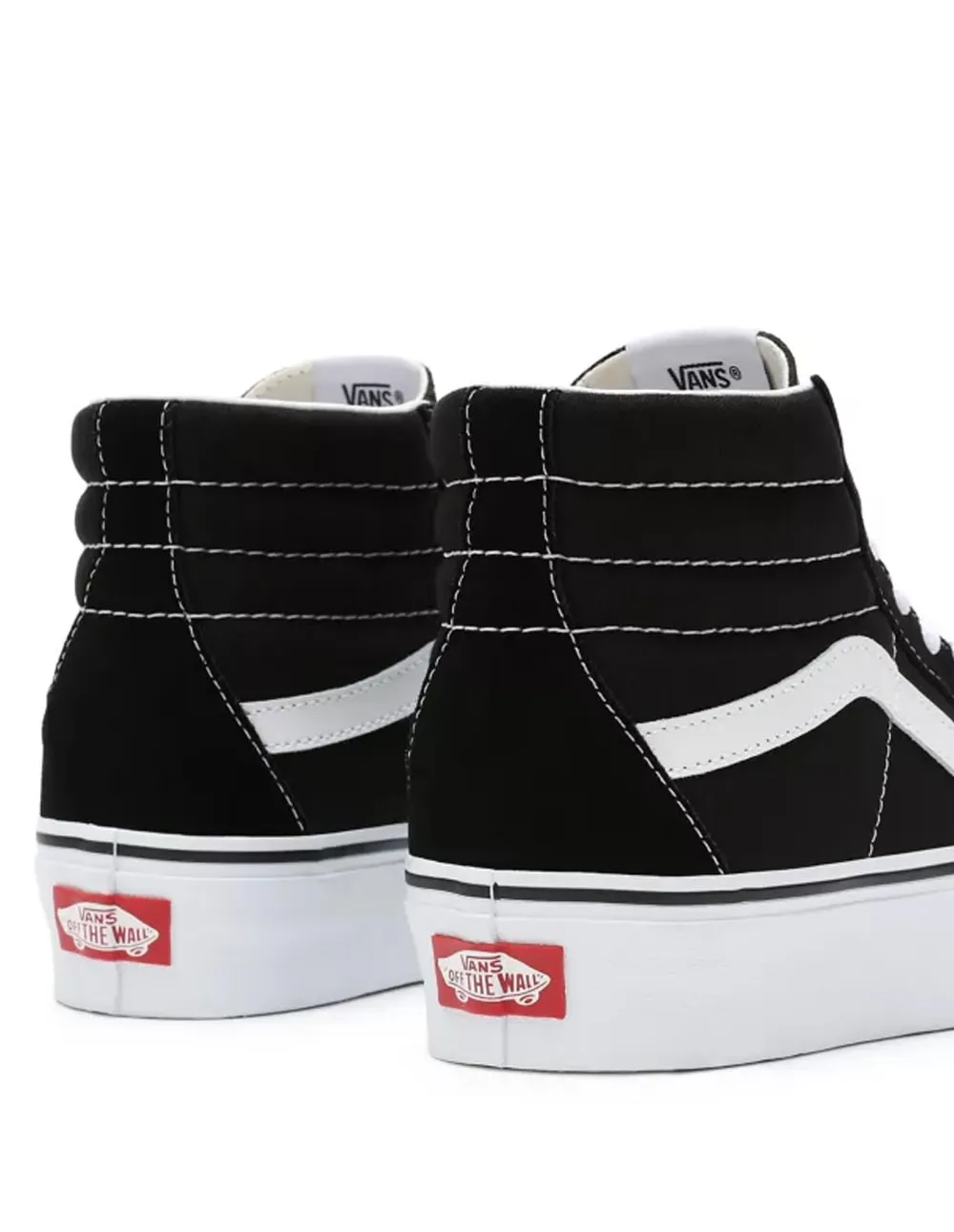 Vans SK8-HI 2.0 de Ante con Plataforma Negras y Blancas Mujer