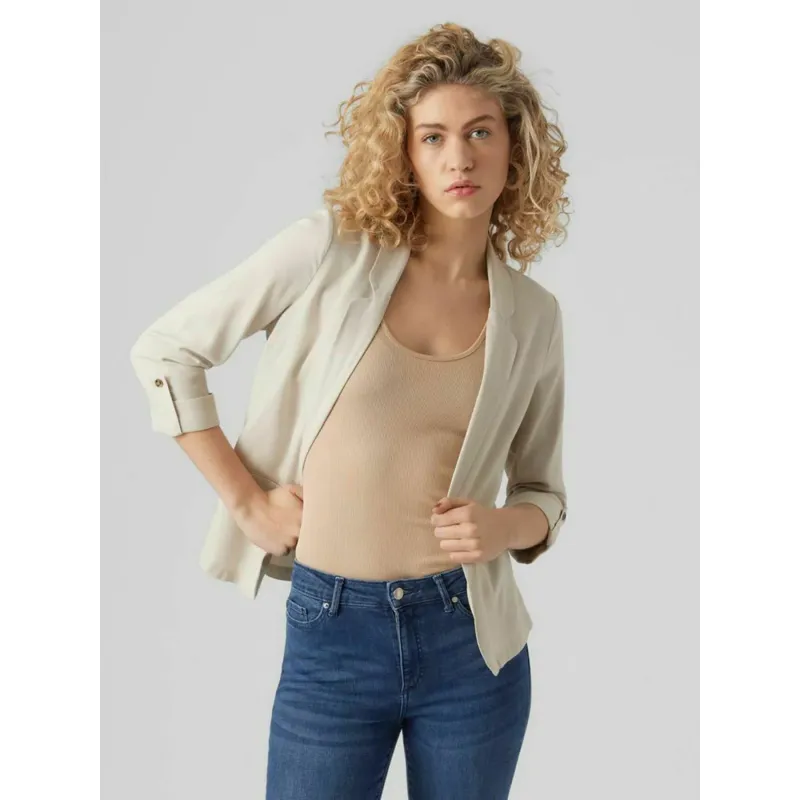 Veste blazer en lin loose milo beige femme - Vero Moda | wimod