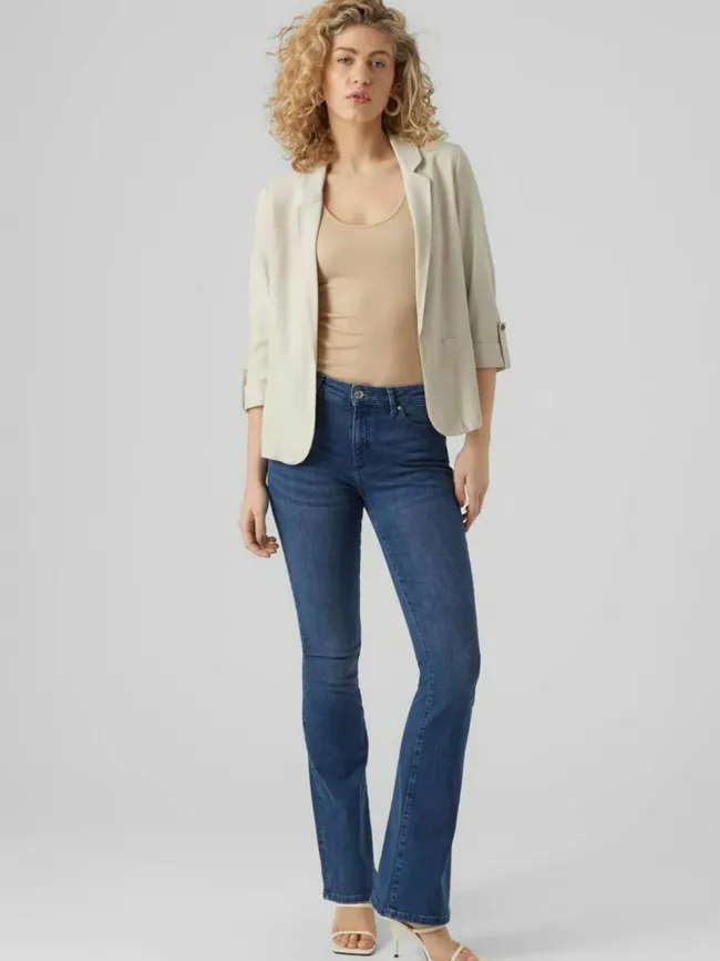 Veste blazer en lin loose milo beige femme - Vero Moda | wimod