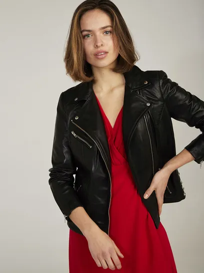 veste cuire femme