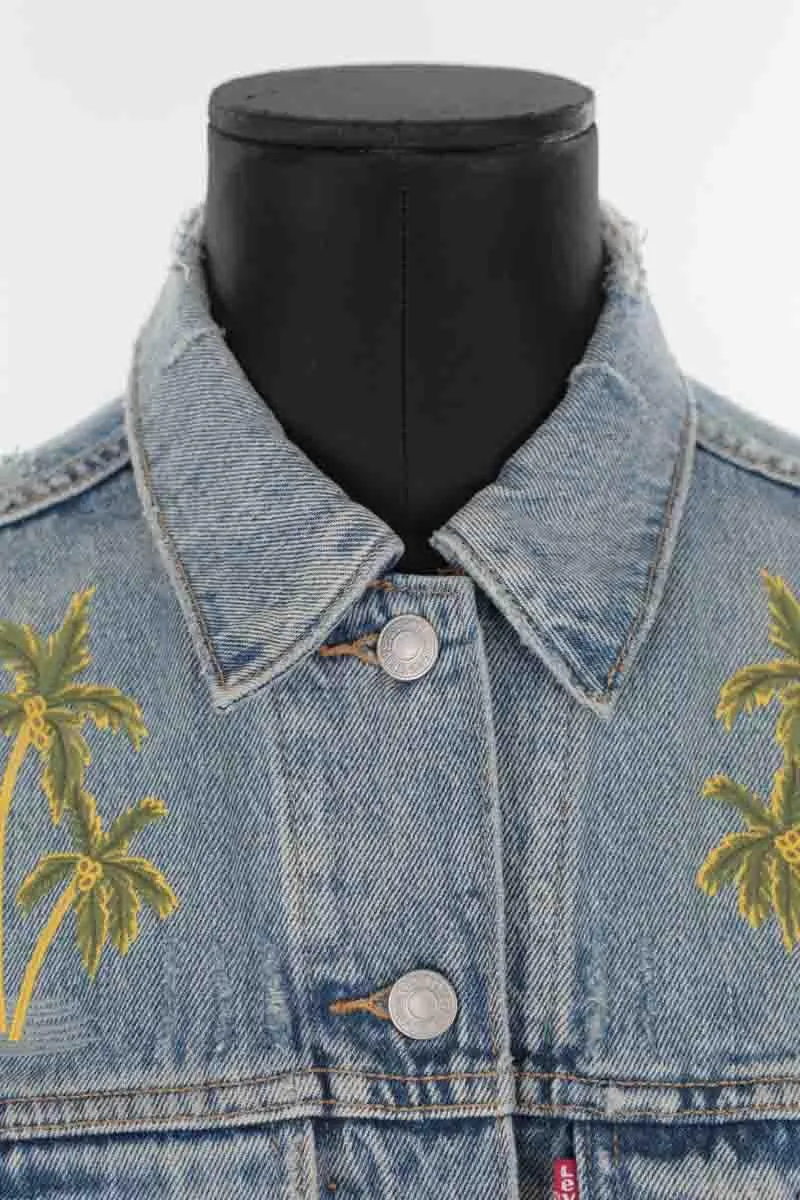 Veste en coton  Levi's bleu. Matière principale coton. Taille 34.