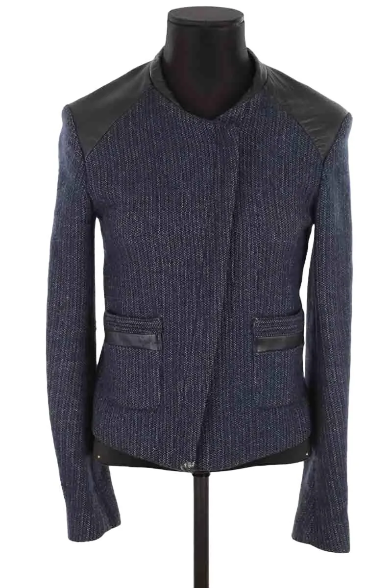 Veste en laine  Maje bleu. Matière principale laine. Taille 36.