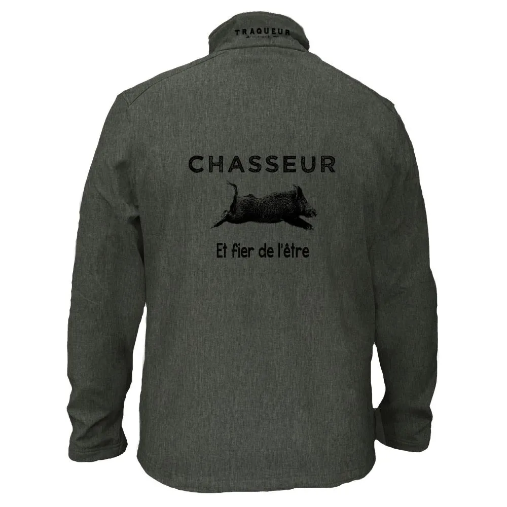 Veste softshell Sanglier Homme ou Femme avec sans capuche – Chasseur et fier de l’être