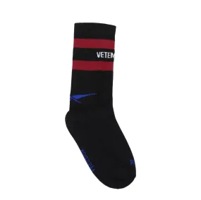 Vettements Design chaussettes et chaussettes hommes coton noir / rouge