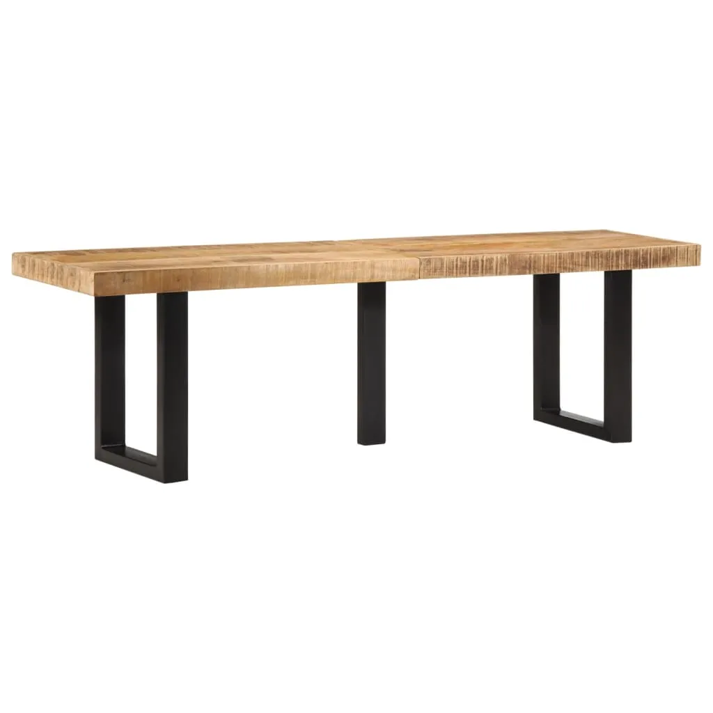 vidaXL Banc 160 cm bois de manguier brut massif et acier | vidaxl-fr