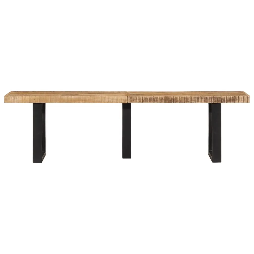 vidaXL Banc 160 cm bois de manguier brut massif et acier | vidaxl-fr