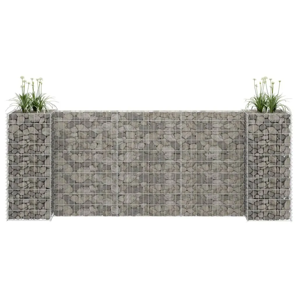 vidaXL Jardinière à gabion en H Fil d'acier 260x40x100 cm | vidaxl-fr