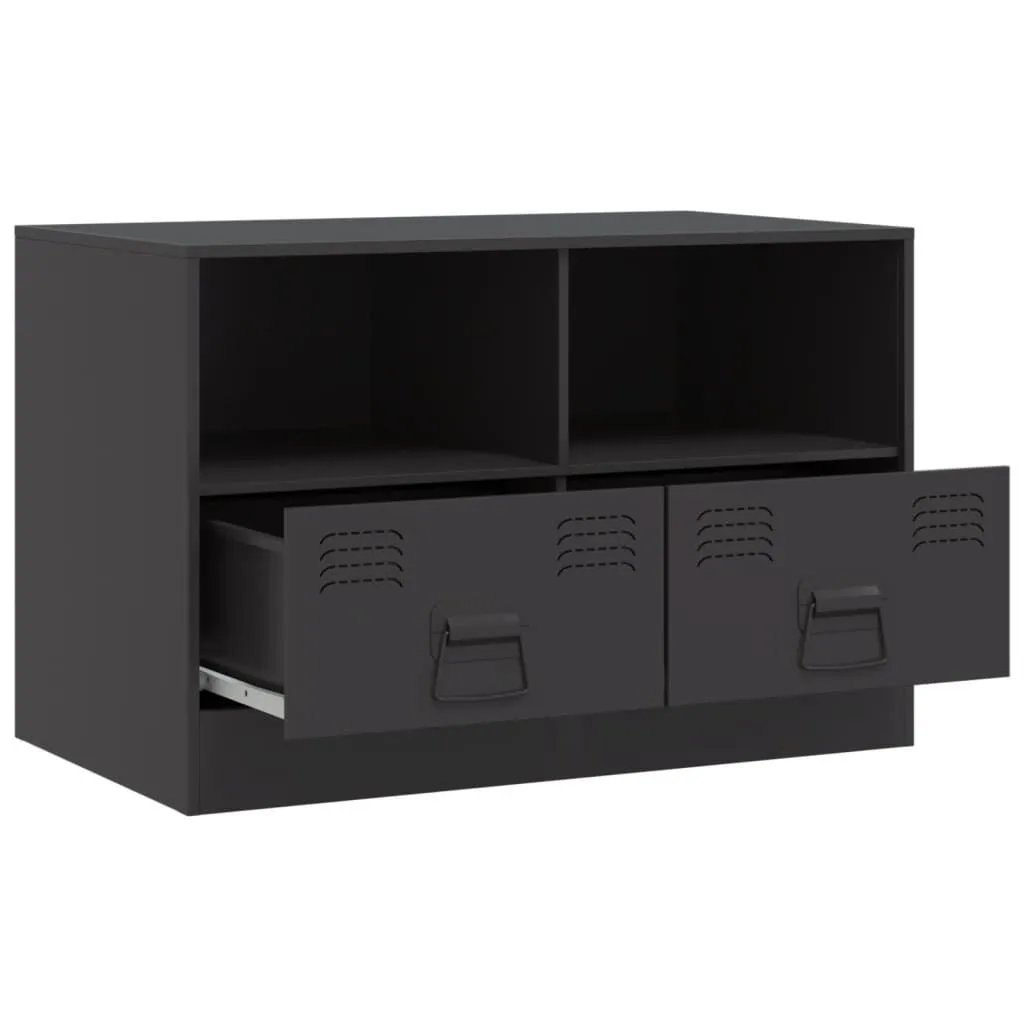 vidaXL Meuble TV noir 67x39x44 cm acier | vidaxl-fr