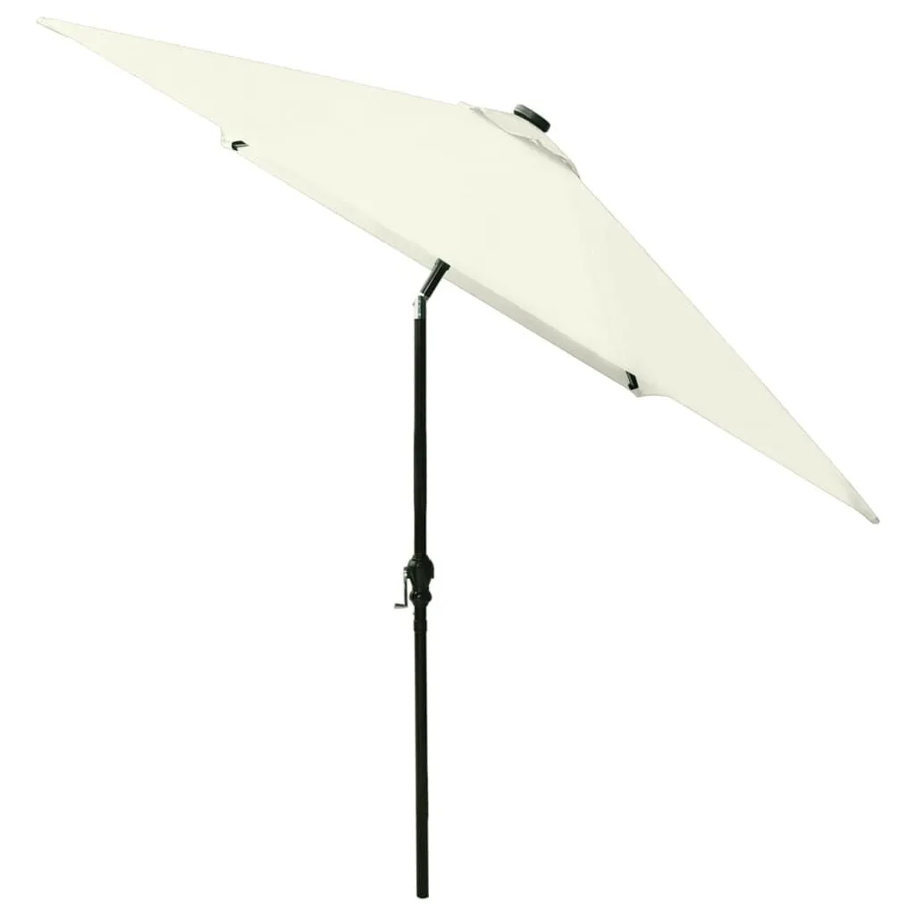 vidaXL Parasol avec LED et mât en acier Sable 2x3 m | vidaxl-fr