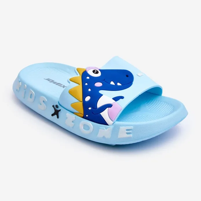 WJ1 Chaussons Mousse Enfant Dinosaure Bleu Clair Dario