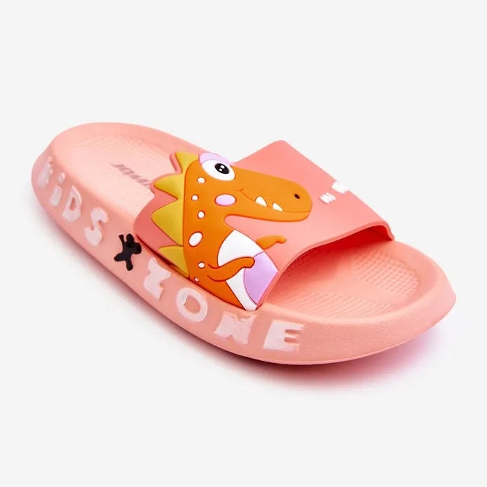 WJ1 Chaussons Mousse Enfant Dinosaure Rose Clair Dario