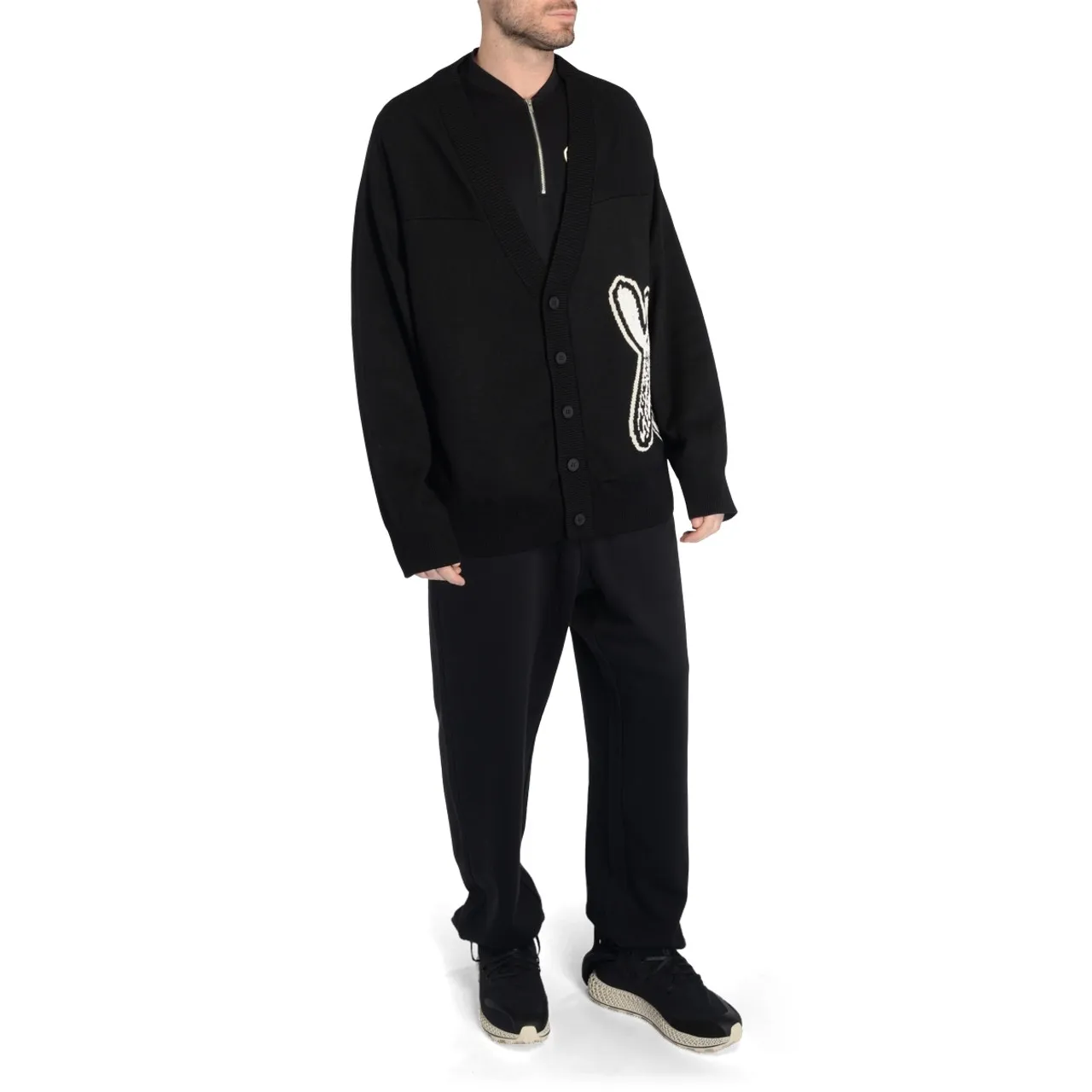 Y-3 Cardigan Logo Knit noir