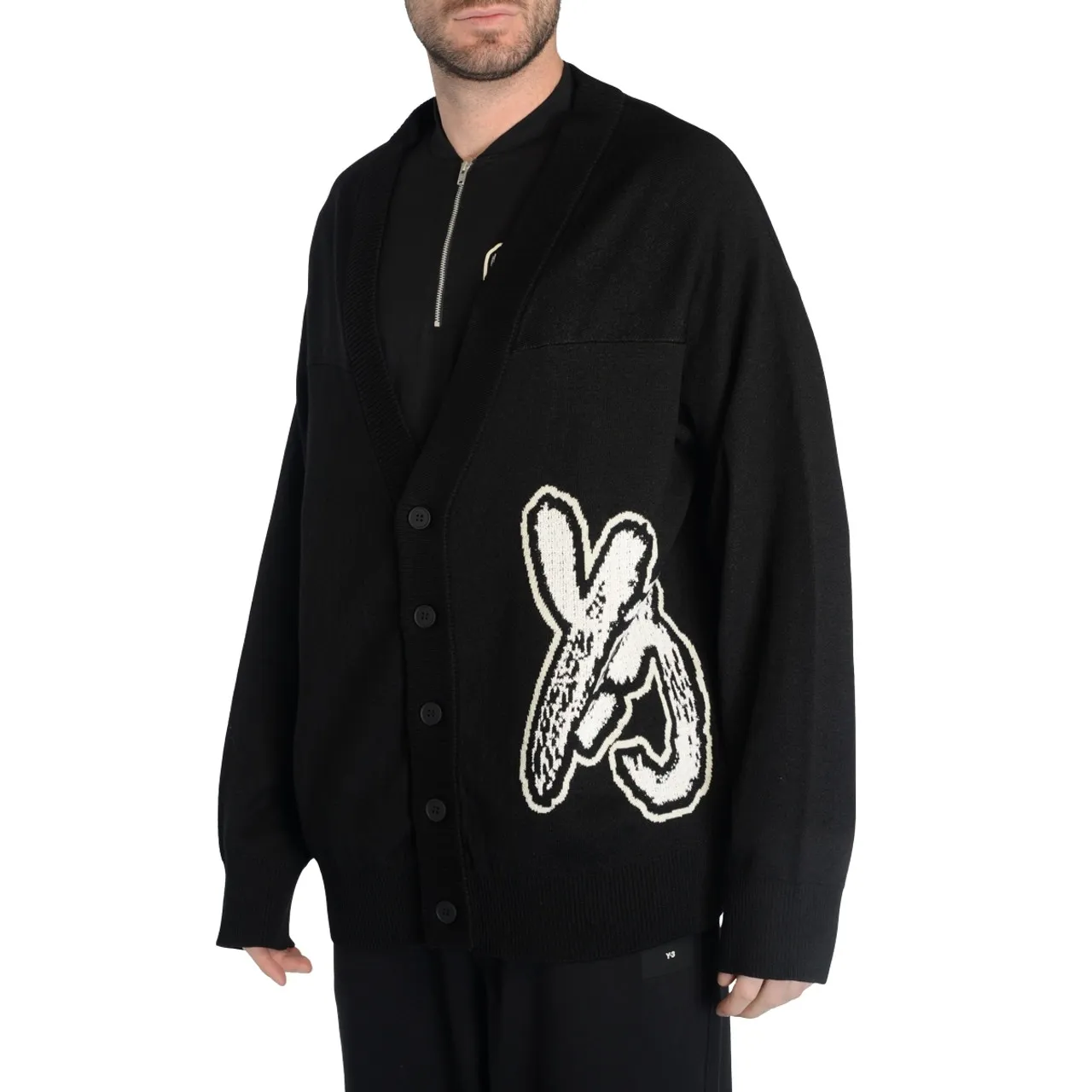 Y-3 Cardigan Logo Knit noir